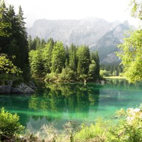 אגם בצפון איטליה – על הגבול עם סלובניה. רגע של השתקפות מושלמת באגם של בדולח התמונה צולמה ע"י אתי אפל מהמזכירות.